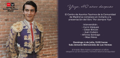 O Centro de Assuntos Taurinos da Comunidade de Madrid presta  homenagem a José Cubero “Yiyo