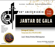 40º. Aniversário do Clube Taurino Vilafranquense - sábado dia 11/03/2023